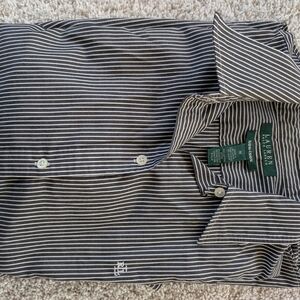 Lauren Ralph Lauren Men's Navy Striped Shirt